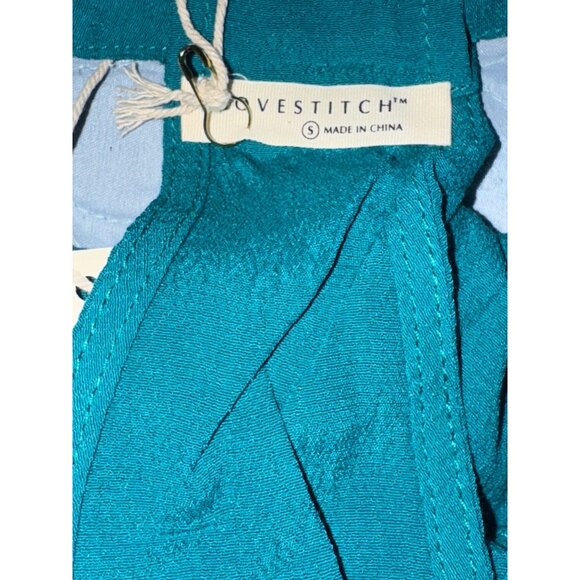 Lovestitch Womens Halter Maxi Dress With Tie Waist & Pockets Teal Large - Picture 7 of 14